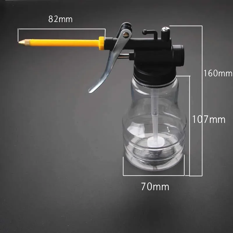 1 Tinh Dầu Có Thể Oiler Tăng Áp Suất Cao Trong Suốt 250ML Di Động Bôi Trơn Máy Nhựa Bằng Tay Hấp Dầu Súng Đồng Mềm miệng