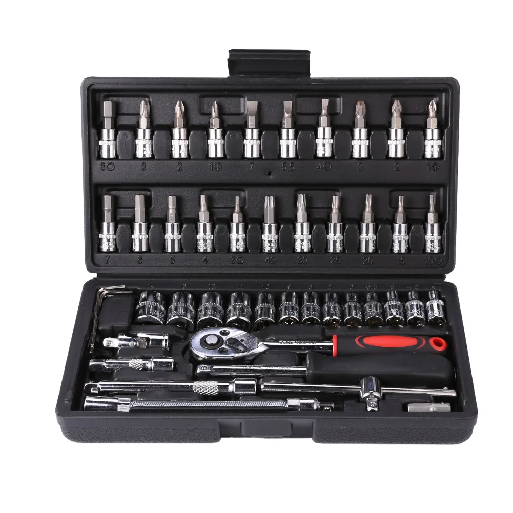 Set di chiavi a cricchetto con presa di azionamento da 46 pollici, con presa metrica e barra di prolunga per strumenti di riparazione auto