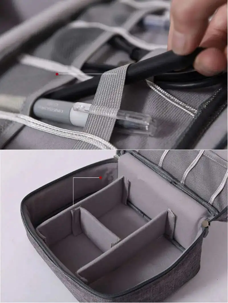 Portable Tech Organizer Case for Electronic Accessories Cables Earphones Storag