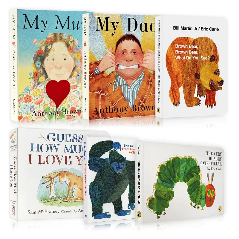 Divertidos libros educativos de cartón con imágenes en inglés para niños, caro zoológico, soy un conejito, juguete de aprendizaje de oruga muy hambriento