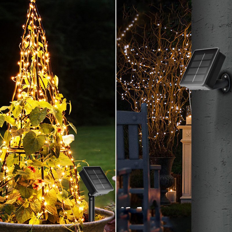 LED-Solar-Außen-Lichterkette, 8 Modi, wasserdicht, Solar-Fee-Girlande, Licht für Baum, Terrasse, Garten, Straße, Hochzeit, Party, Dekoration
