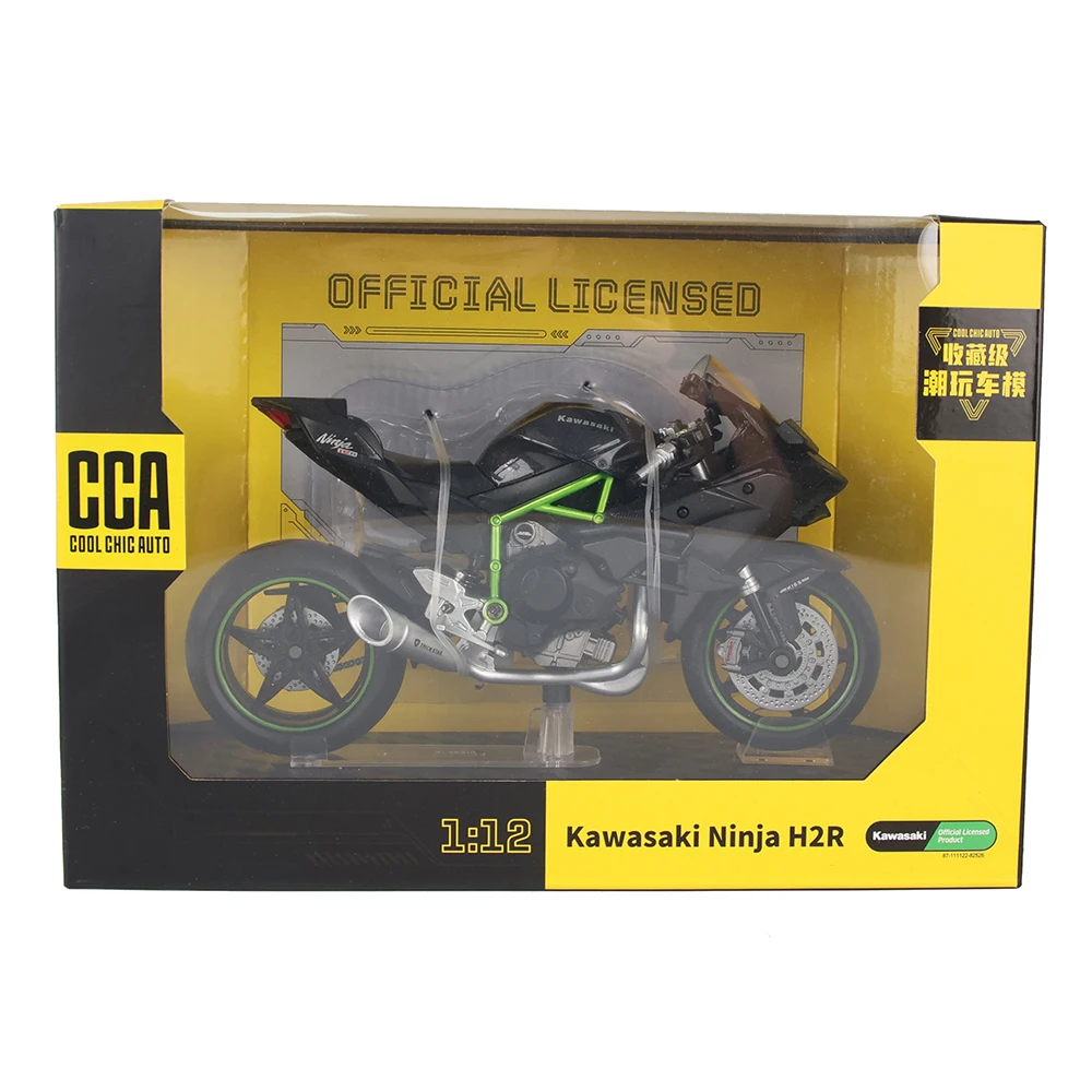 MSZ CCA 1:12 Kawasaki Ninja H2R con modelo de motocicleta de coche fundido a presión de aleación base, regalo de juguete, modelo de motocicleta estática fundida a presión