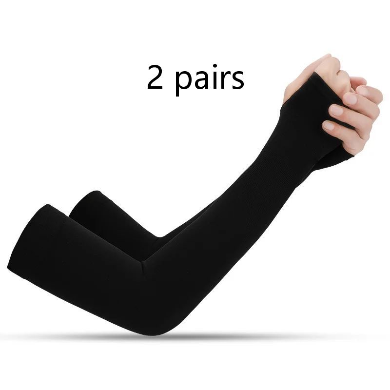 2 pares de fundas de mano protectoras para brazo de conducción al aire libre de verano, color negro
