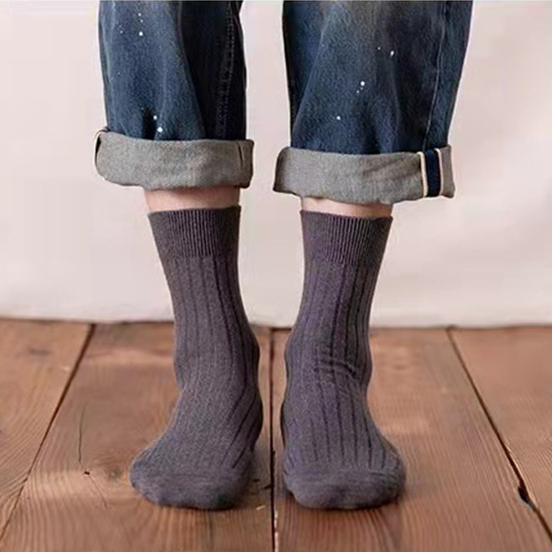 Ensemble de chaussettes d'affaires décontractées pour hommes, noir et blanc, solide, document, chaud, automne, hiver, 5, 10/20 paires