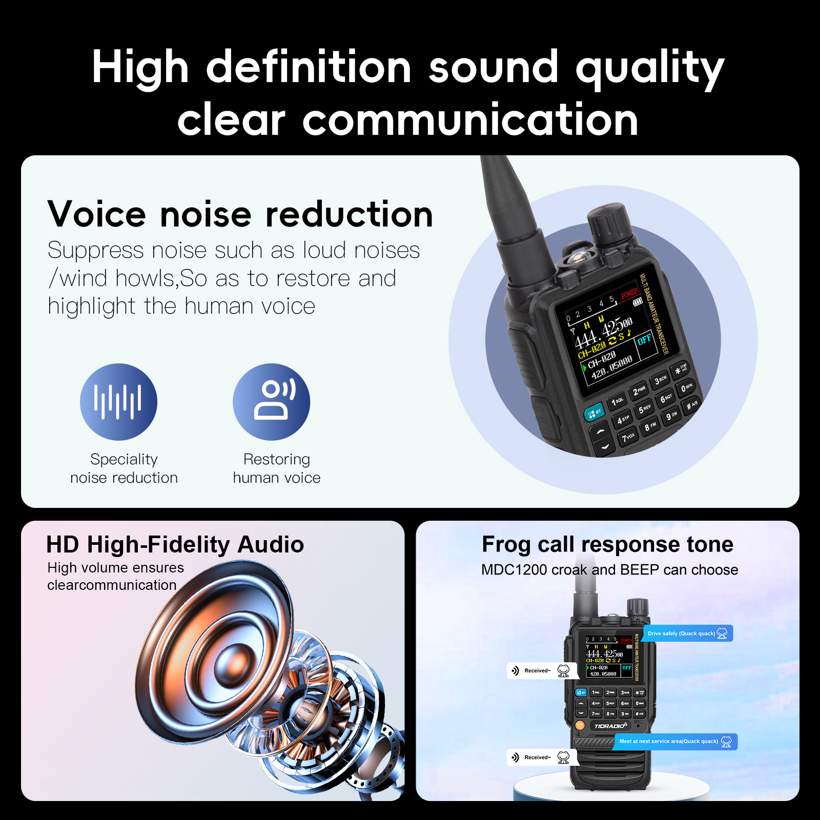 TIDRADIO TD-H3 Walkie Talkie Phone Wireless Programming Air Band Long Range Ham Two Way Radio USB Type-C Programming &Charge