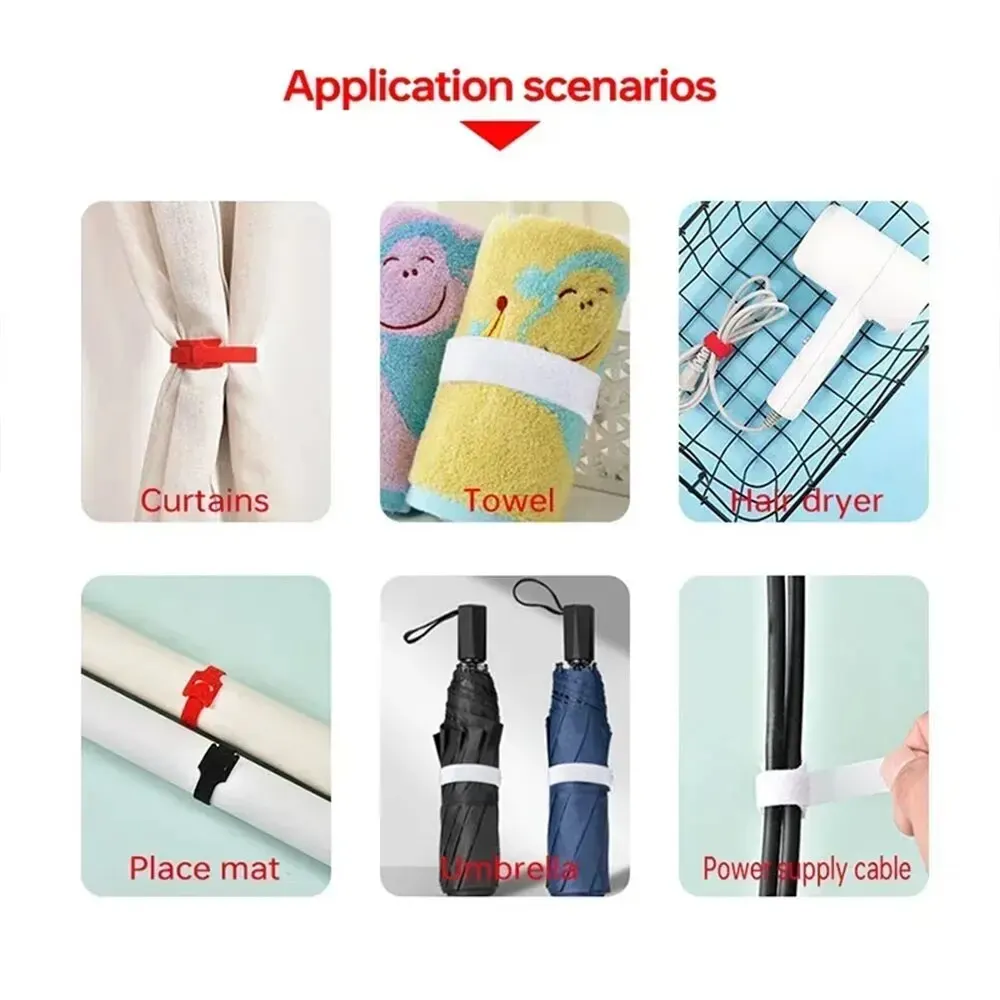 30pcs/50pcs/100pcs 재사용 가능한 케이블 타이, 멀티 컬러 플라스틱 재사용 가능한 케이블 타이, 12*150mm