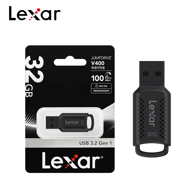Original USB 3.2 Lexar V400 USB Flash Drive 32GB 64GB 128GB 256GB Read Speed Up To 100MB/s Pendrive Mini U Disk USB Memory Stick