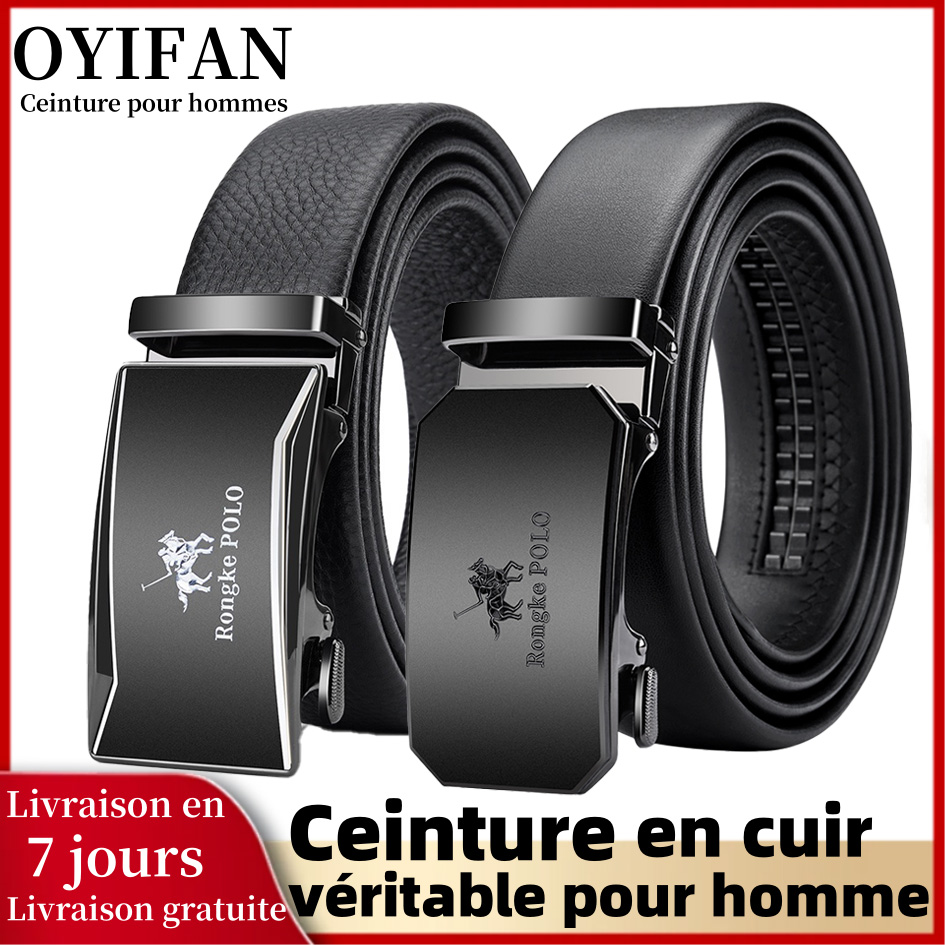 OYIFAN hommes ceinture en cuir véritable ceinture pour hommes ceintures automatiques ceinture réglable ceintures d'affaires 