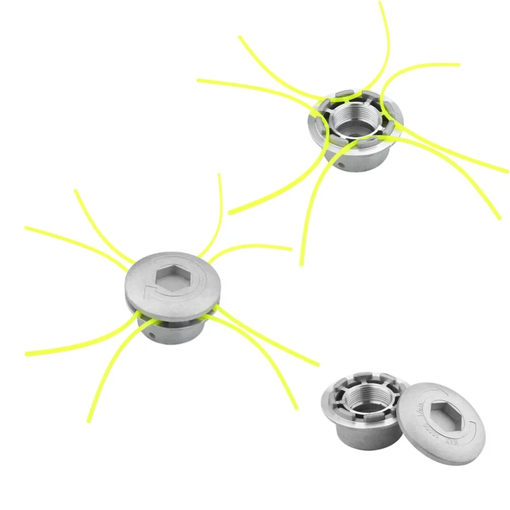 Cabezal de corte de césped Universal de aluminio con cabezal cortador de cepillo de 4 líneas, cabezal de línea de corte de césped de nailon para cortacésped, 1 Uds.