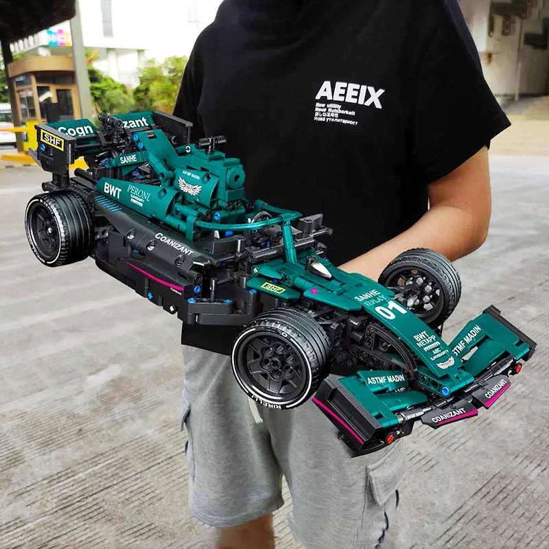 Blocos de construção de alta tecnologia f1 fórmula 1 controle remoto super carro de corrida moc tijolos rc modelo técnico brinquedo criativo especialista presentes