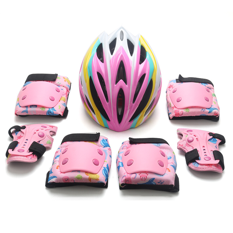 Children's cycling protective gear set  Boys and girls  2 3 4 5 6 7 8 9 10 11 12 13 years old  Helmet  kneepad  Elbow