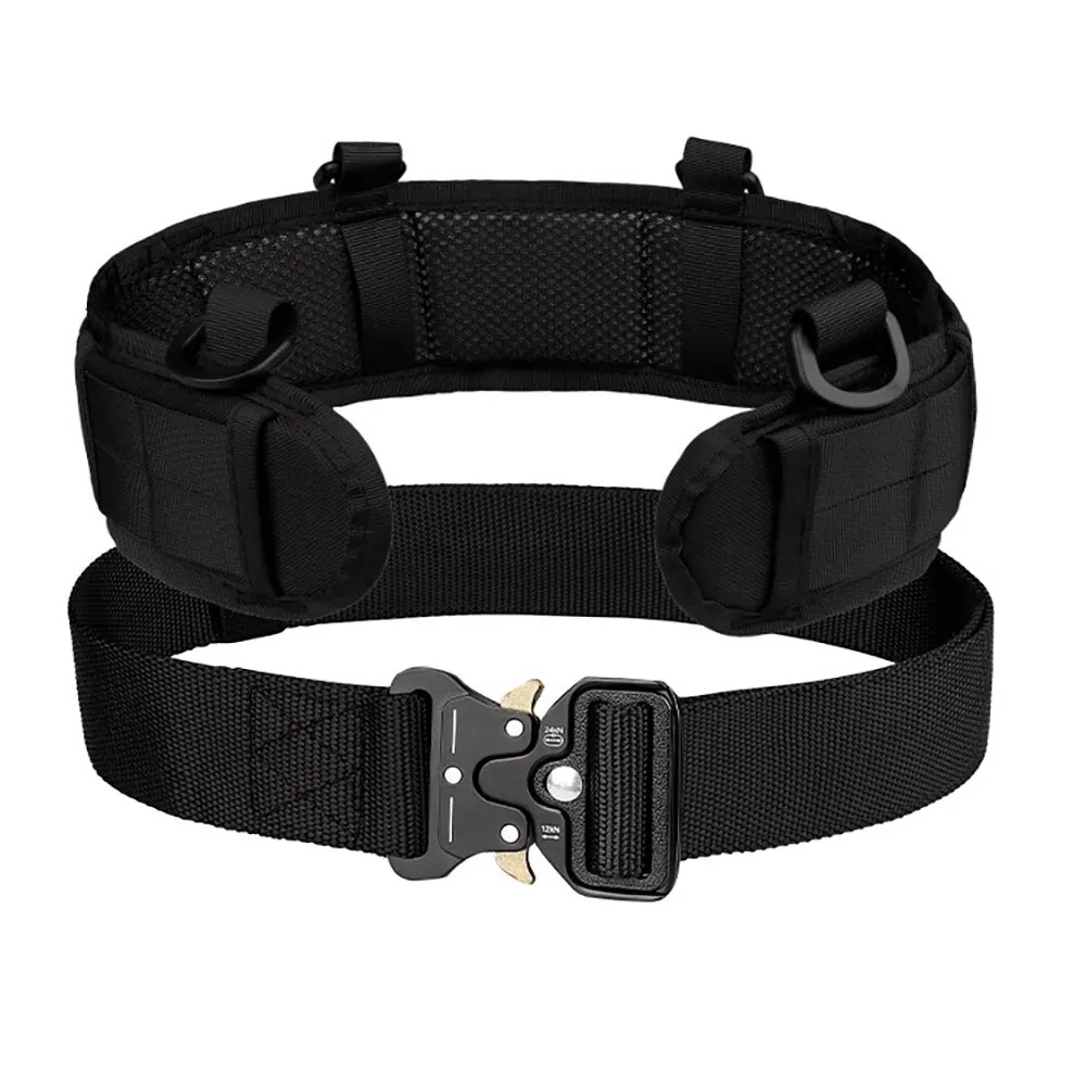 2026 New 1pcs Men's Outdoor Tactical Belt Quick-Release Plastic Buckle Double-Layer Nylon Canvas for Hunting/Hiking Accessory