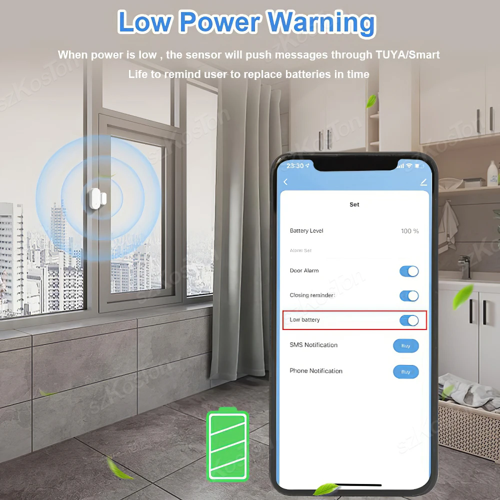 Tuya Smart Zigbee3.0 Door Sensor Open Close Detector Smartlife App Control Notification Compatible with Alexa Google Home 1-6pcs