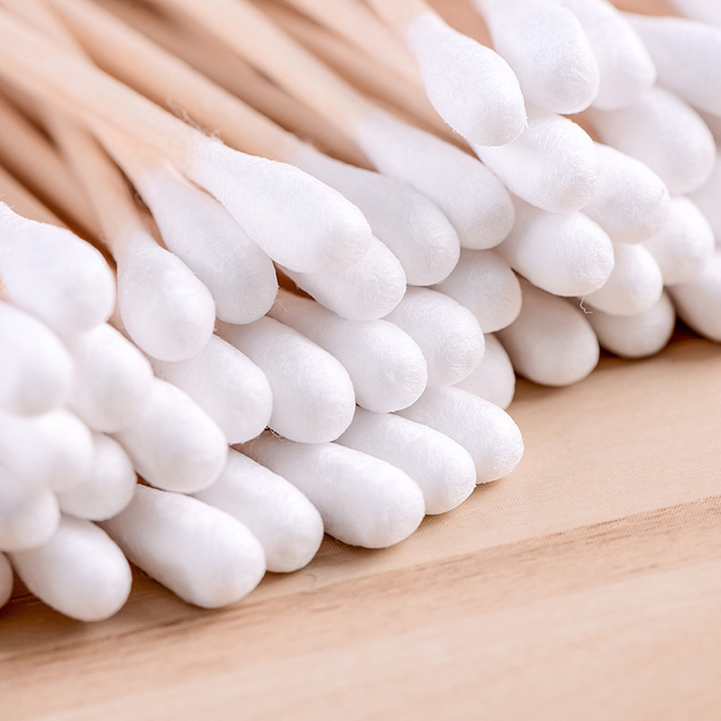 500 PCS Cotton Swabs With Case Natural Organic Paper Cotton Dual Round Head Cotton Swabs Strong Bamboo Sticks Cosmetic Tools