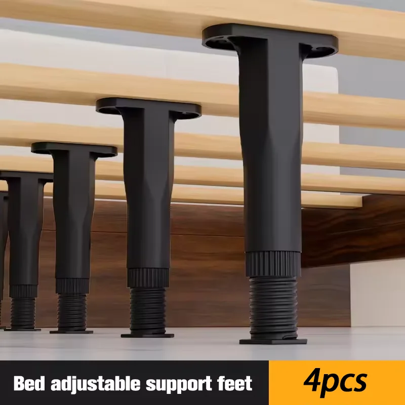 Pernas de suporte para móveis, 4 unidades, tripé extensível de altura ajustável para móveis, adequado para camas, sofás, mesas