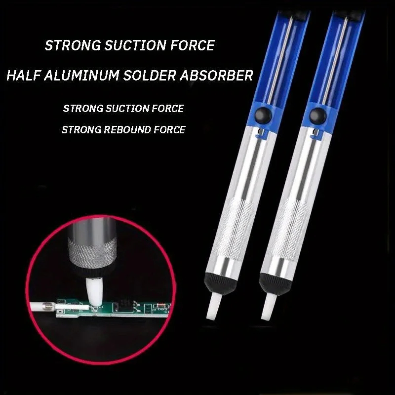 Herramienta de bomba de succión para desoldar de aluminio, ventosa para soldar, dispositivo de eliminación de pluma de estaño, soldador al vacío azul, desoldador