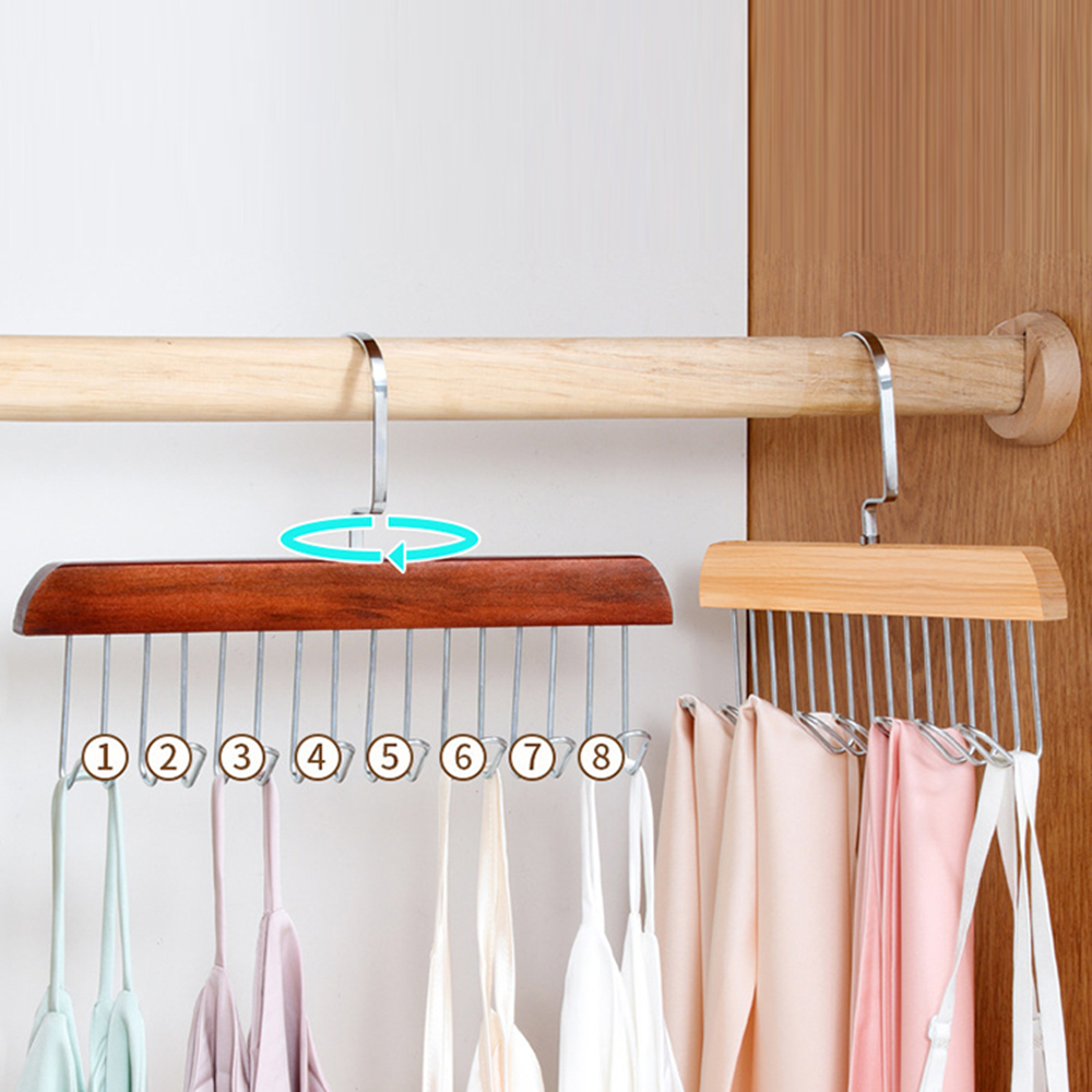 1/2 ไม้เนื้อแข็ง 8 ตะขอแขวน,ชุดชั้นใน,เสื้อกั๊ก,Tie Multi-Functional Hook,เหมาะสําหรับหอพัก,อพาร์ทเมนท์,ตกแต่งห้องนอน
