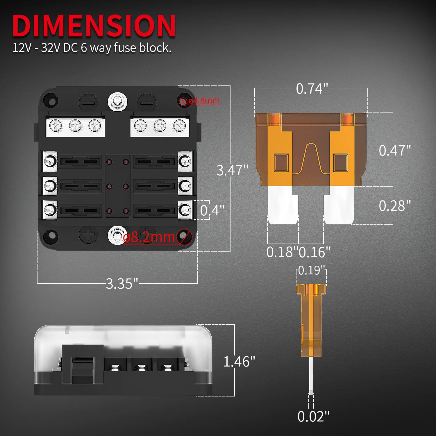 DaierTek 6 12-weg zekeringblok 12 volt bladzekeringblok met LED-indicator Circuit zekeringkast 12V ATO/ATC Marine zekeringpaneel voor auto