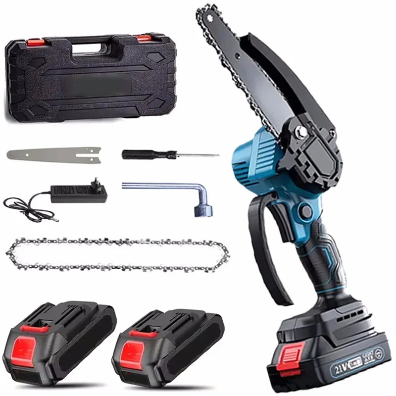 Sega a catena elettrica da 6 pollici Sega a catena portatile portatile per albero Taglierina per legno Potatura Utensile elettrico da giardino Batteria Makita compatibile
