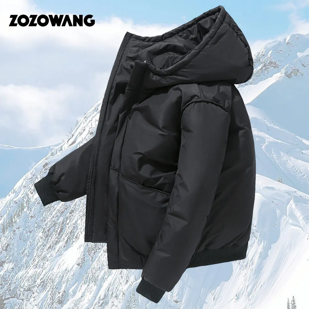 ZOZOWANG-Chaqueta de plumón de pato blanco para hombre, Parka informal de plumas de ganso, Abrigo con capucha, chaquetas impermeables gruesas y cálidas, invierno, 2023