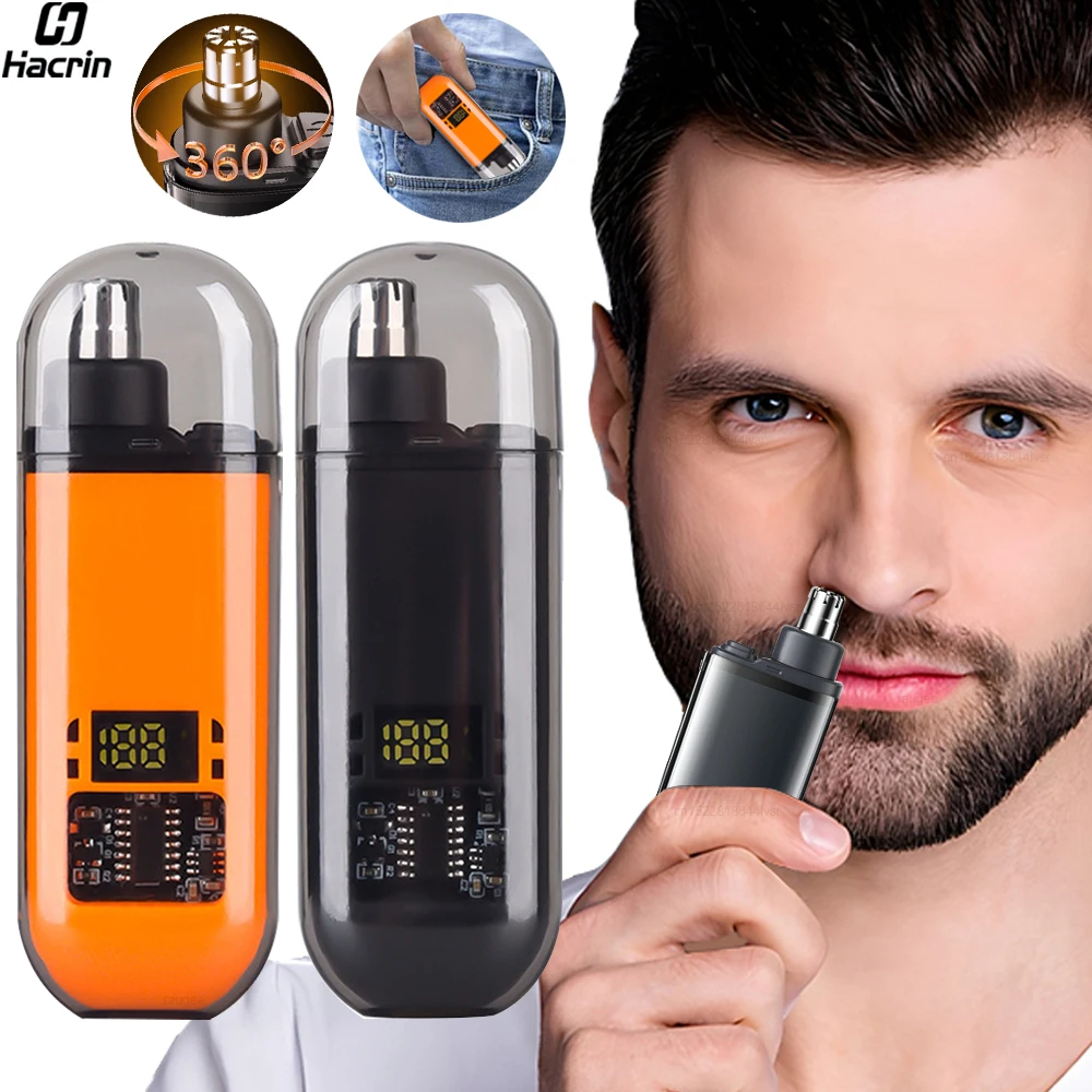 Trymer do nosa dla mężczyzn Przenośny mini trymer do usuwania włosów z nosa Akumulatorowy trymer USB do nosa i uszu Elektryczny trymer do nosa