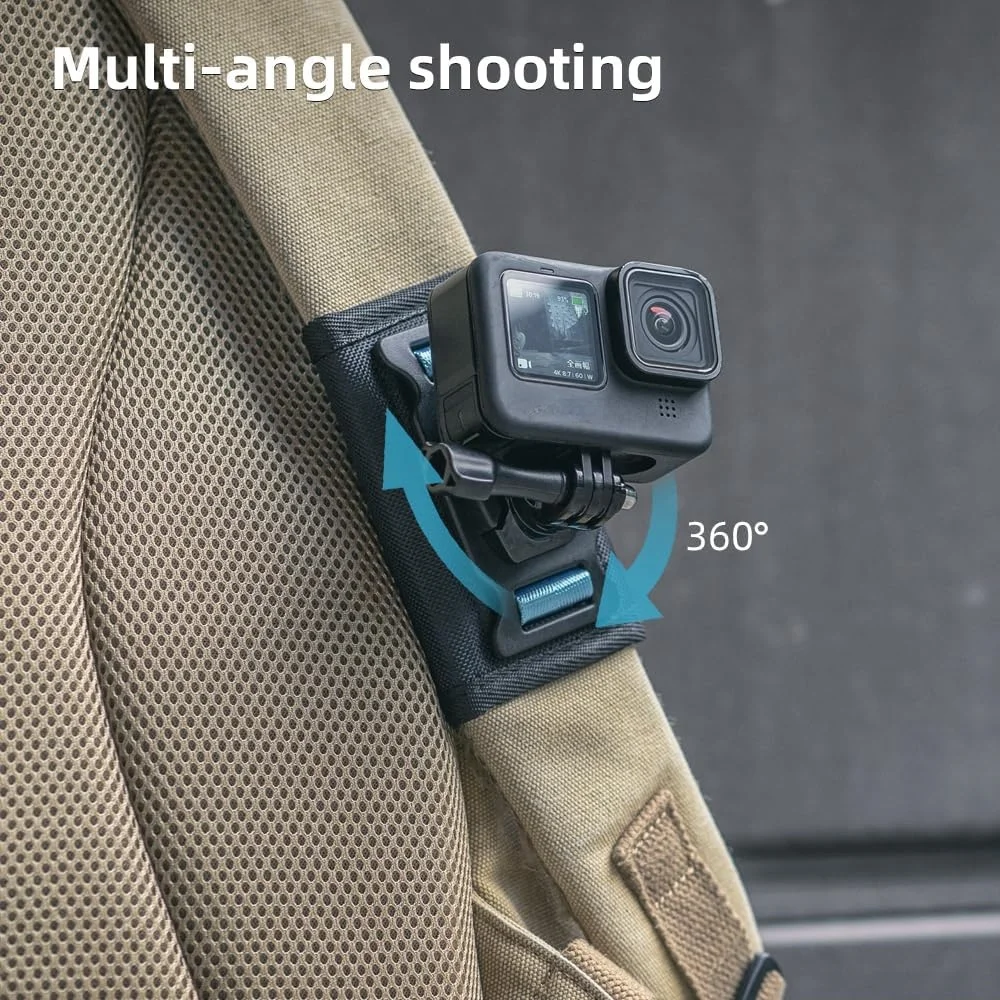 360 Rotation Bag Backpack Shoulder Strap Mount Holder for GoPro Hero 13 12 11 10 9 DJI Action 5 Pro 4 Insta360 X4 X3 Holders