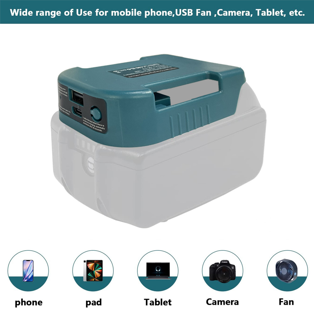 2pcs สําหรับ Makita 18V พร้อม USB Type-C แบตเตอรี่สําหรับ Makita 18V แบตเตอรี่ BL1840 BL1850 BL1860 Charger ADAPTER Fast CHARGING