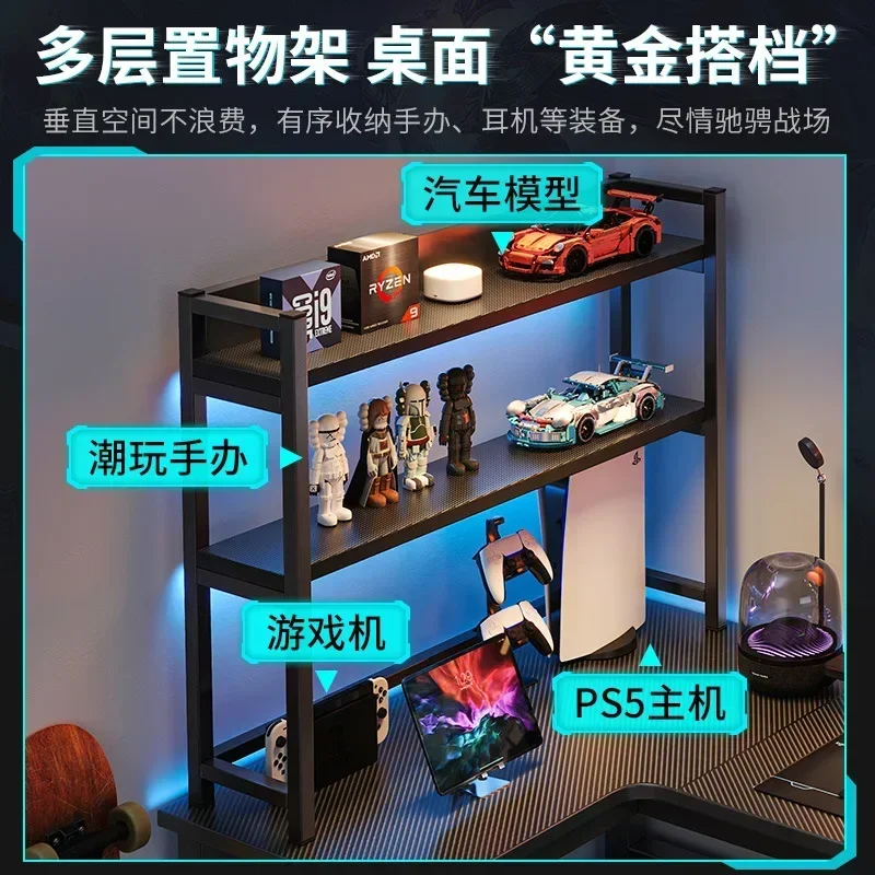 Mesa de juegos de esquina, escritorio doble, estantería para el hogar, combinación de dormitorio, escritorio de juegos