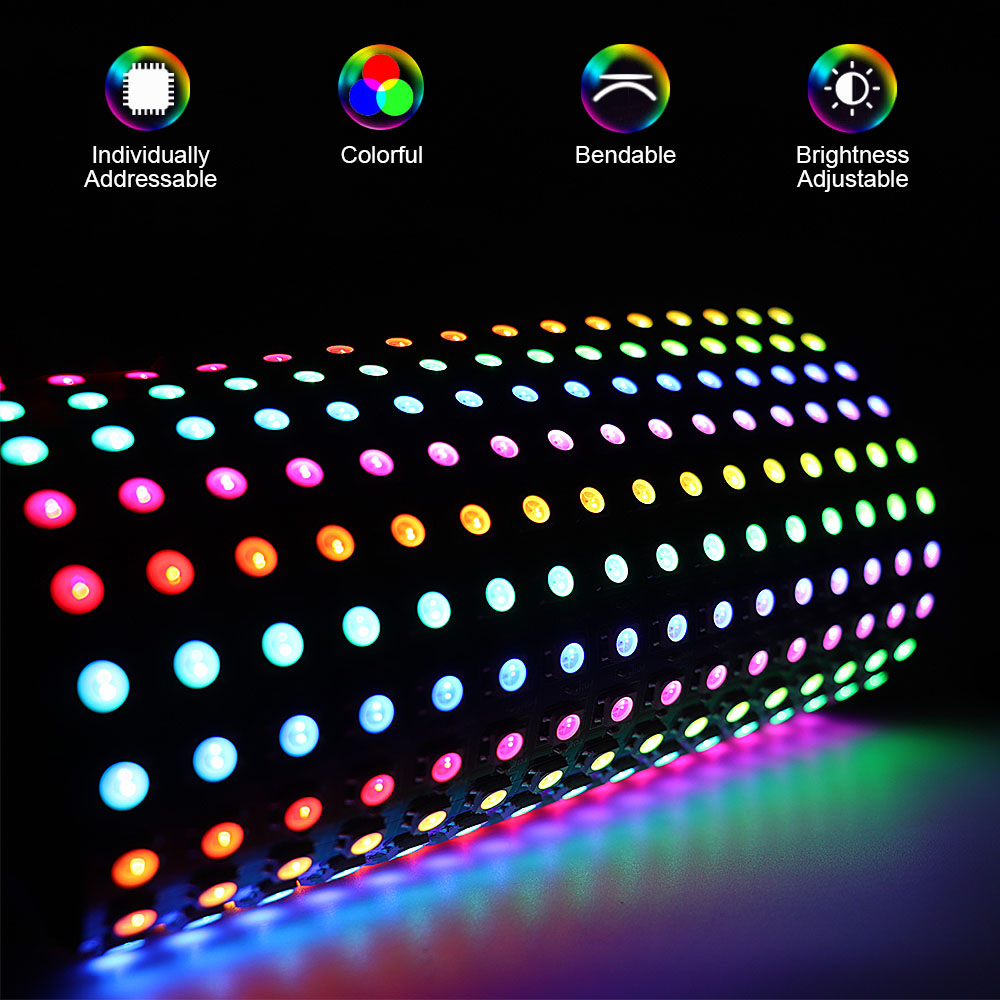 1 ~ 5 Stuks WS2812B Digitale LED Flexibele Individueel Adresseerbare Paneel WS2812 8x8 16x16 8x32 Led Pixel Module Matrix Scherm DC5V