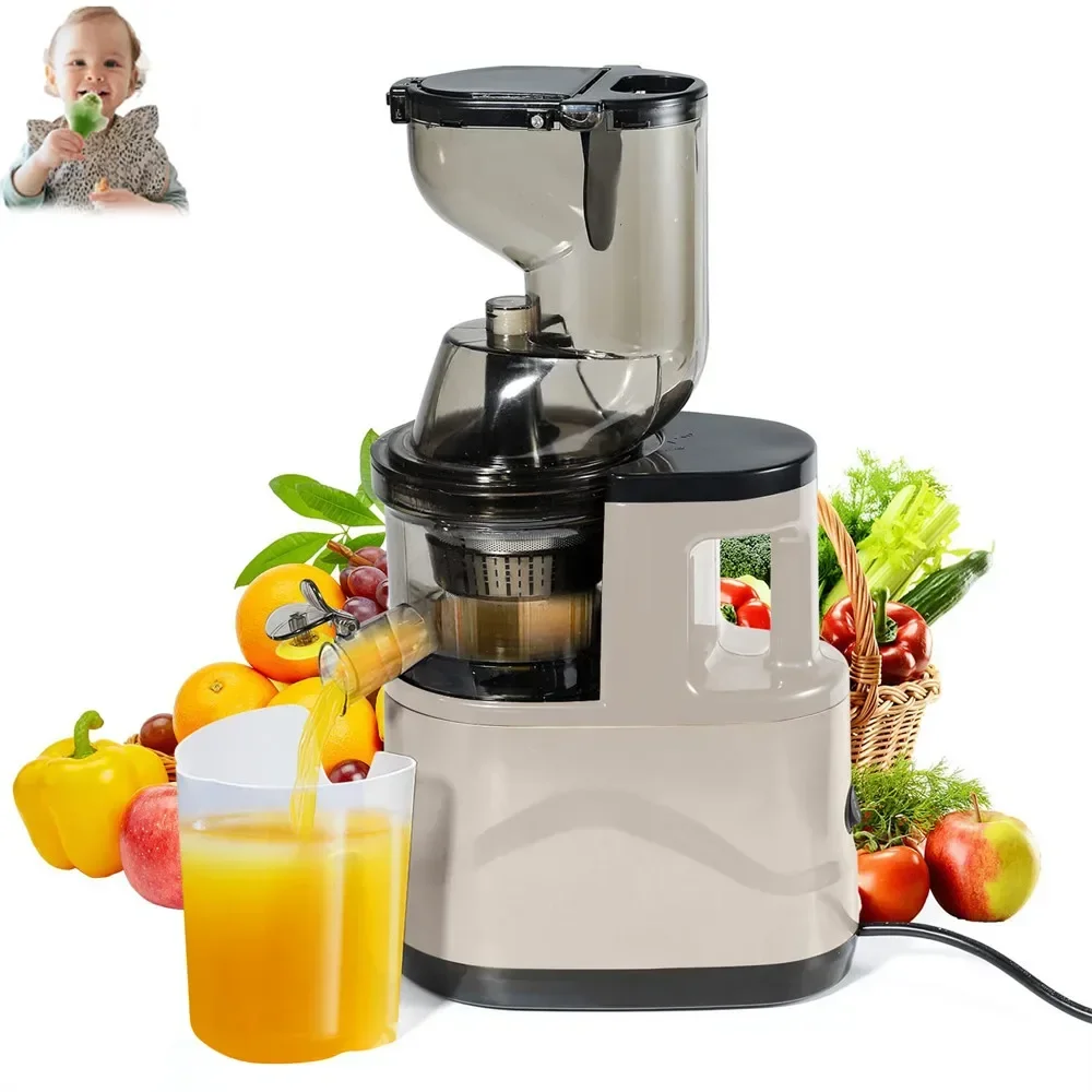 2025 Nieuwe Juicer Machines 3,15 inch Slow Cold Press Juicer met grote invoergoot Koude Pers Juicers voor groenten en fruit