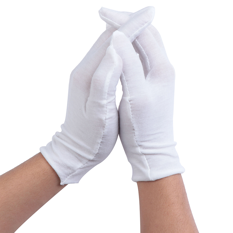 Guantes Blancos de algodón puro, protección para el trabajo, etiqueta de papelería, paño para el sudor