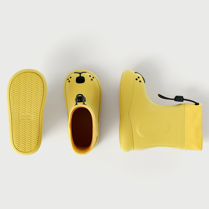 Bottes de pluie imperméables pour enfants, chaussures de sécurité pour garçons et filles, stock EVA décoratif