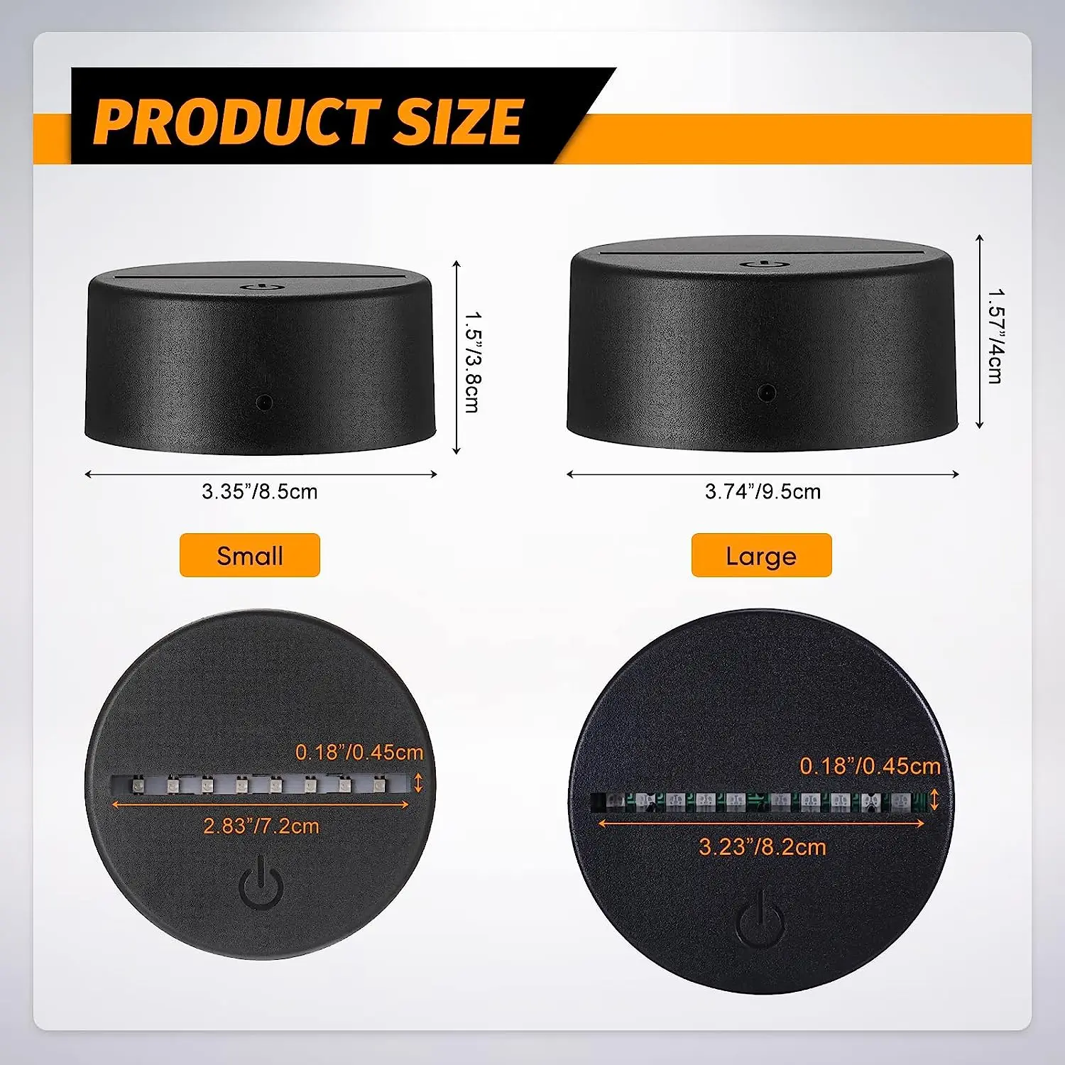 2/4/6/8/10/12 pçs base de lâmpada led mesa 3d base de luz noturna com controle remoto e cabo usb 16 cores suporte de luz atacado