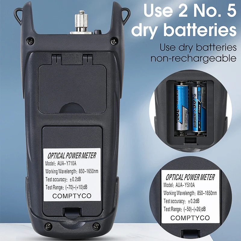 COMPTYCO-medidor de potencia óptica AUA-Y710A/Y510A, herramientas FTTH de probador de Cable de fibra óptica de-70 ~ + 10dBm/-50 ~ + 26dBm (OPM con iluminación LED)