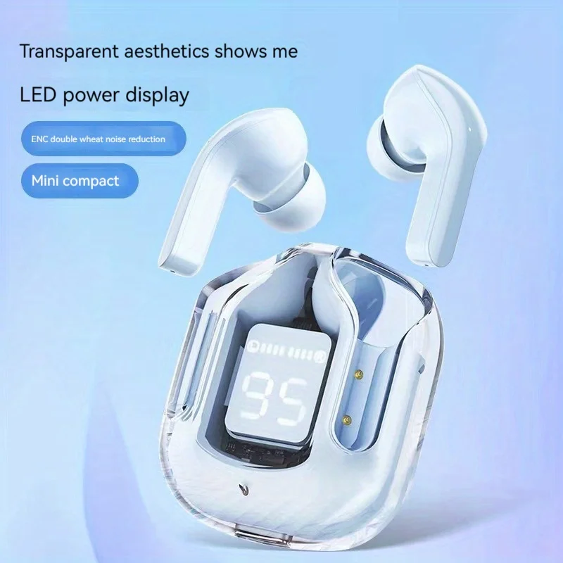 Auriculares inalámbricos Bluetooth originales, auriculares HIFI transparentes con pantalla Digital LED, auriculares con sonido estéreo para Xiaomi