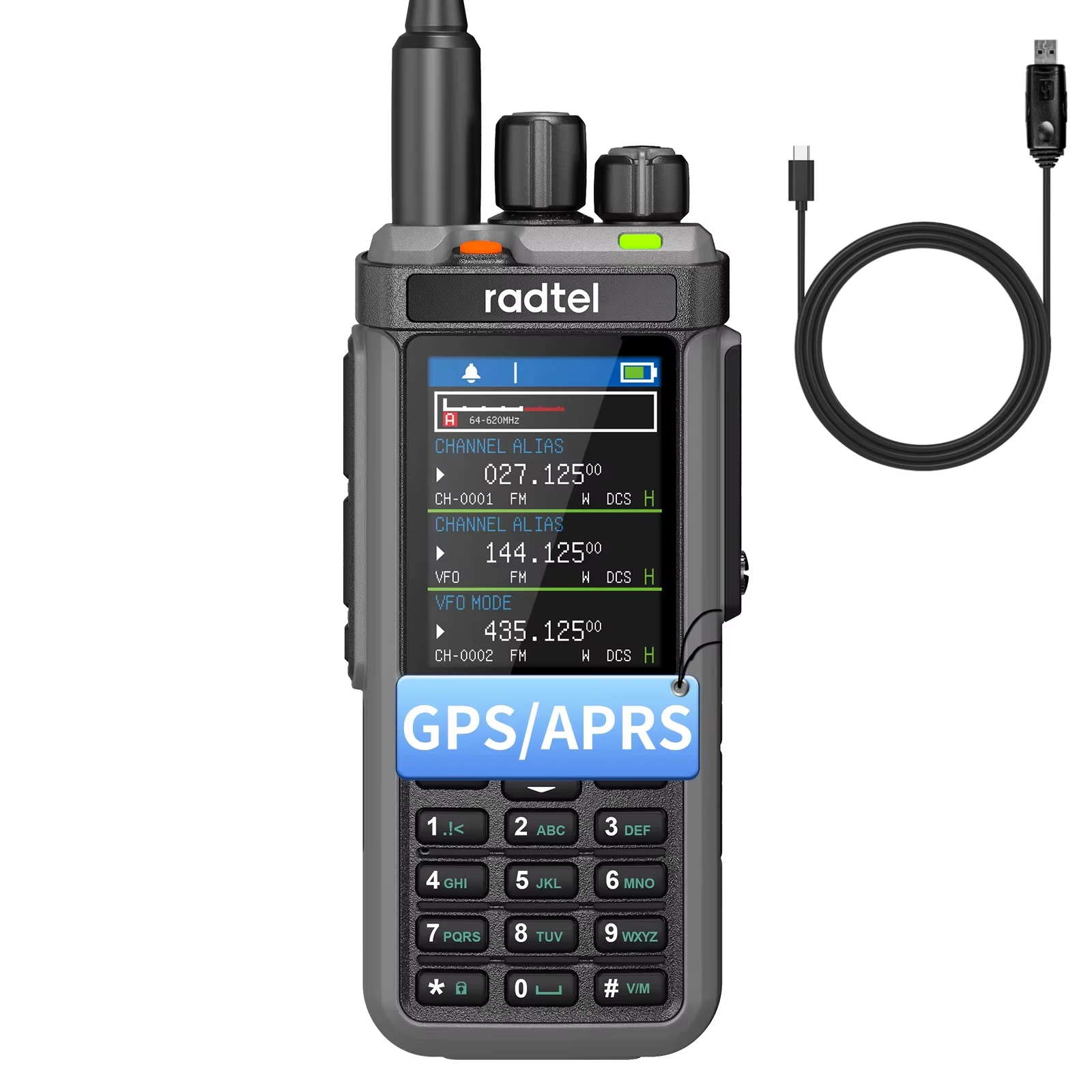 Radtel RT-880G Aprs+Gps 10 W Amateurfunk mit AM USB LSB CW CB HF UHF VHF LW MW SW SSB, 1024 Kanäle, Crossband Repeaper