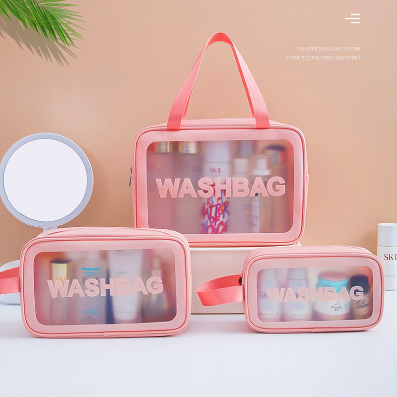 Sac à cosmétiques étanche, Portable, grande capacité, sac de lavage Transparent, voyage, gommage en PVC, sac de rangement de cosmétiques, sac de natation en PU