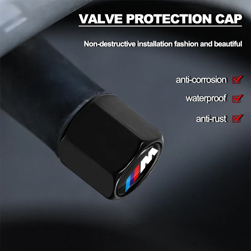 Tapa de sistemas de válvula de neumático de rueda de coche con llavero insignia para BMW M E34 E36 E60 E90 E46 E39 F10 F20 F30 X5 X6 X1 M3 M5 M6 E71