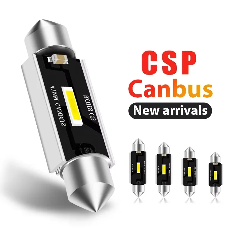 1x csp 1860 c5w led carro 31mm 36mm 39mm 41mm festão luz de leitura auto interior cúpula veículo porta tronco lâmpada 6000k dc12v