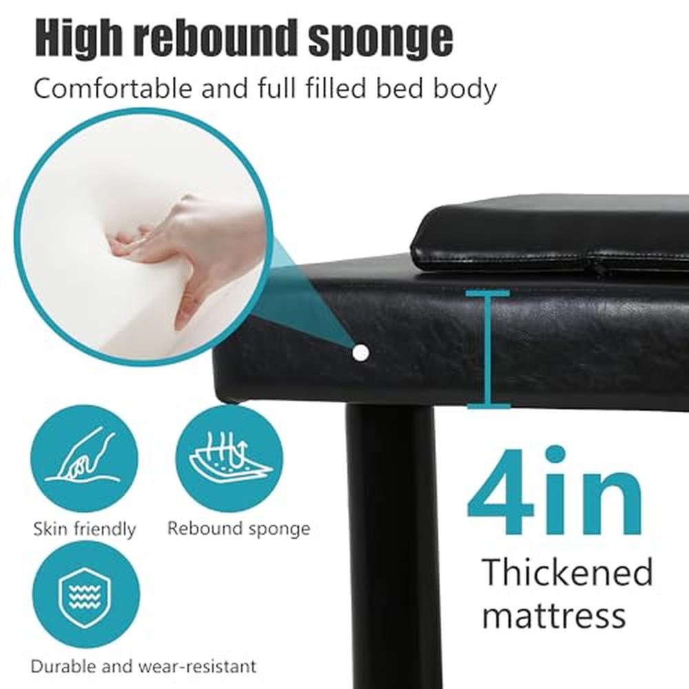 Hydrolysis-Resistant Spa Bed with 4-Inch Thick High Rebound Sponge Removable Headrest Shelving Frame Stable Load-Bearing System