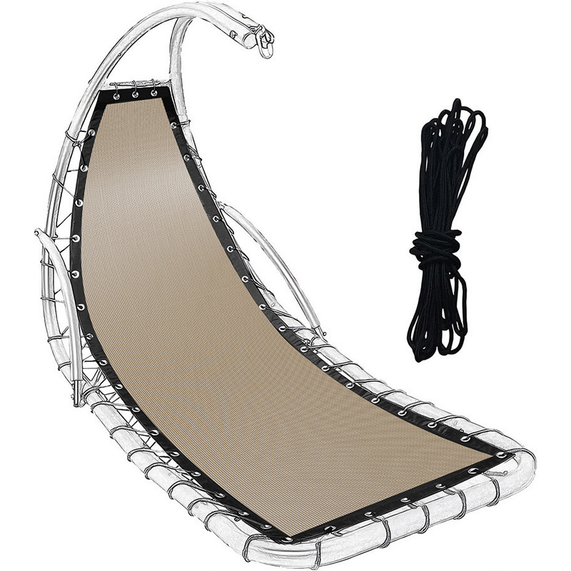 Black Replacement Seat Cloth For Textilene Hanging Swing Chair - 64x197x23CM Garden Swing Replacement Waterproof Dustproof