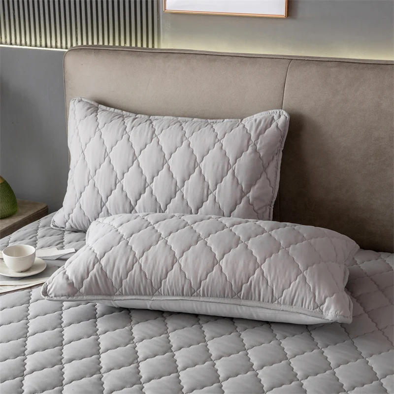 Fronha impermeável acolchoada de algodão escovado - conjunto de peça única / 2 peças capa de almofada macia e respirável para cama do quarto