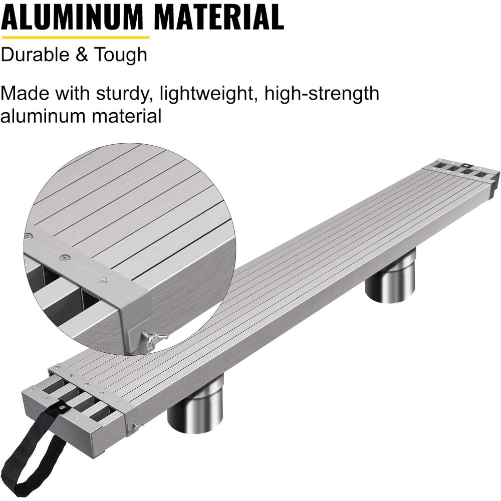Aluminum Work Plank,8-13ft Telescoping Plank,440lbs Capacity Aluminum Extension Plank,12.5 inch Width,Aluminum Scaffolding Plank