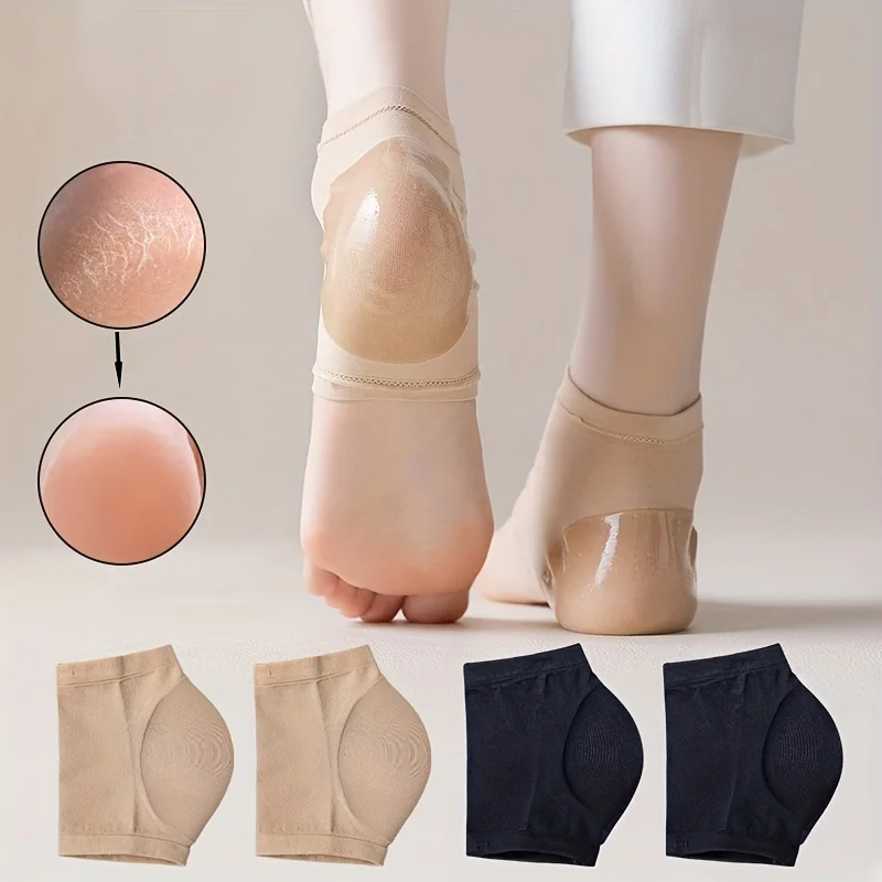Calcetines de tacón antigrietas para mujer, medias protectoras para el talón, funda hidratante, calcetines de silicona agrietados, 1 Uds.