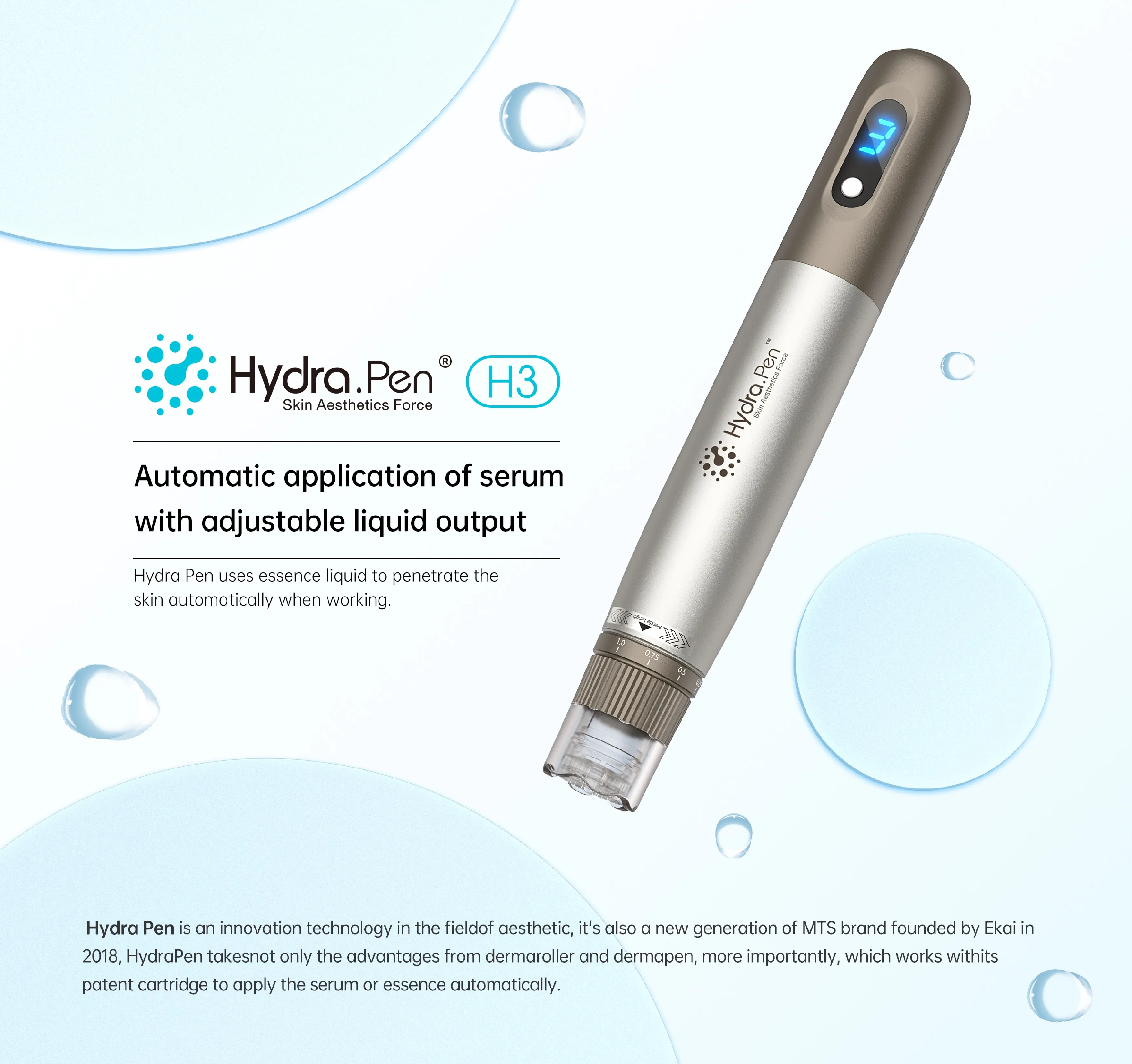 Dr.Pen-Hydra.Pen h3マイクロニードルペン、顔と体の髪の成長のための本物のプロのマイクロニードルペン、30個のカートリッジ