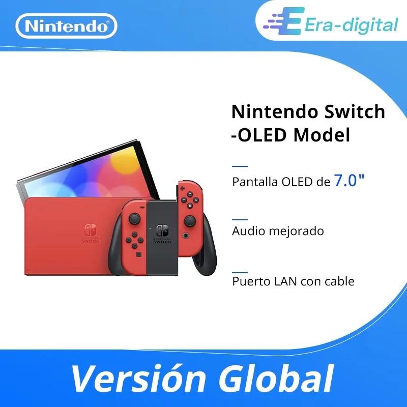 【Marca+】 Consola de juegos OLED Nintendo Switch Pantalla OLED de 64 GB y 7 pulgadas