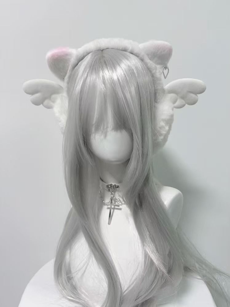 Orejeras cálidas de felpa estéticas con alas de Ángel para subcultura + guante bonito, accesorios Y2k para primavera, cubierta para las orejas para mujer