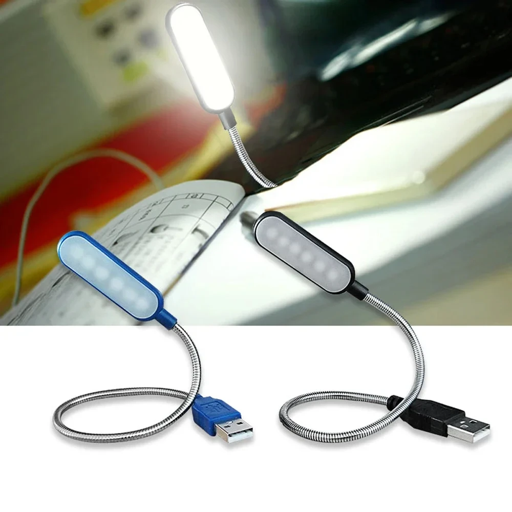 1PC Mini USB LED Luce da libro Lampada da lettura flessibile Luce notturna portatile per Power Bank Laptop Notebook PC Computer