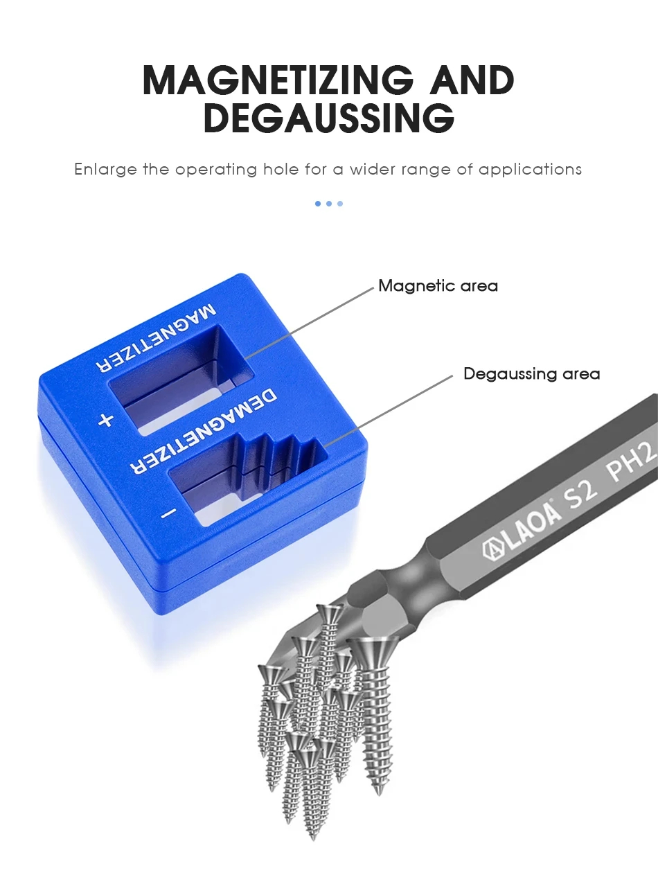 Screwdriver 2 in 1 Magnetizer Demagnetizer Professional Magnetizing Pickup Tool for Screw Driver Drill Bit Hand Tool Parts