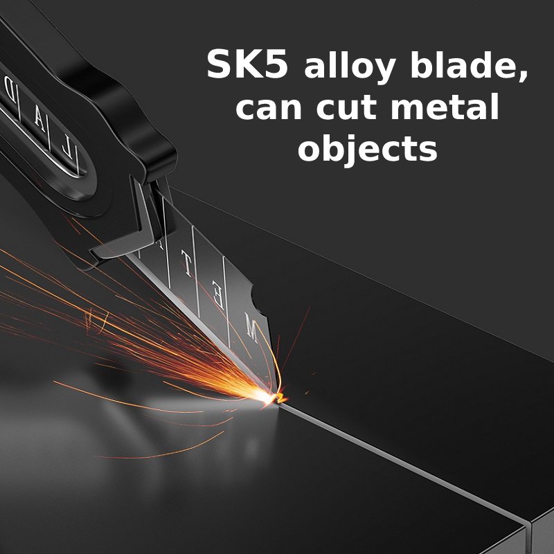 Safety Utility knife Professional, Thickened Rubber Holder Stainless Steel blades, Retractable Industrial-grade Wallpaper Cutter